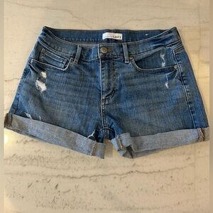 LOFT Medium Blue Rolled Hem Denim Shorts